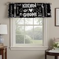 thumbnail image 2 of Farmhouse Black White Kitchen Valance for Windows Rustic Country Wooden Cute Spoon and Fork Short Kitchen Curtains Window Treatment Drapes Topper Curtains for Dining Room (54x18 Inch), 2 of 6