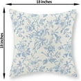 thumbnail image 6 of Baby Blue Floral Pillow Covers 18x18 Set of 2 Vintage Rustic Toile Chinoiserie Floral Throw Pillows Blue and Cream Flower Decorative Pillowcase Outdoor Decor Linen Cushion Case for Couch Sofa, 6 of 7