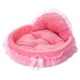 thumbnail image 1 of Cama para perro pawstrip rosa lavable diseño de princesa y gato suave para mascotas, 1 of 5
