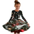 thumbnail image 1 of RXMEKW Robe Patineuse de Noël Imprimée pour Filles à Manches Longues à Col Rond Robe Tournoyante pour Récital et Fête pour les Fêtes, l'École et les Occasions Festives, 1 of 5