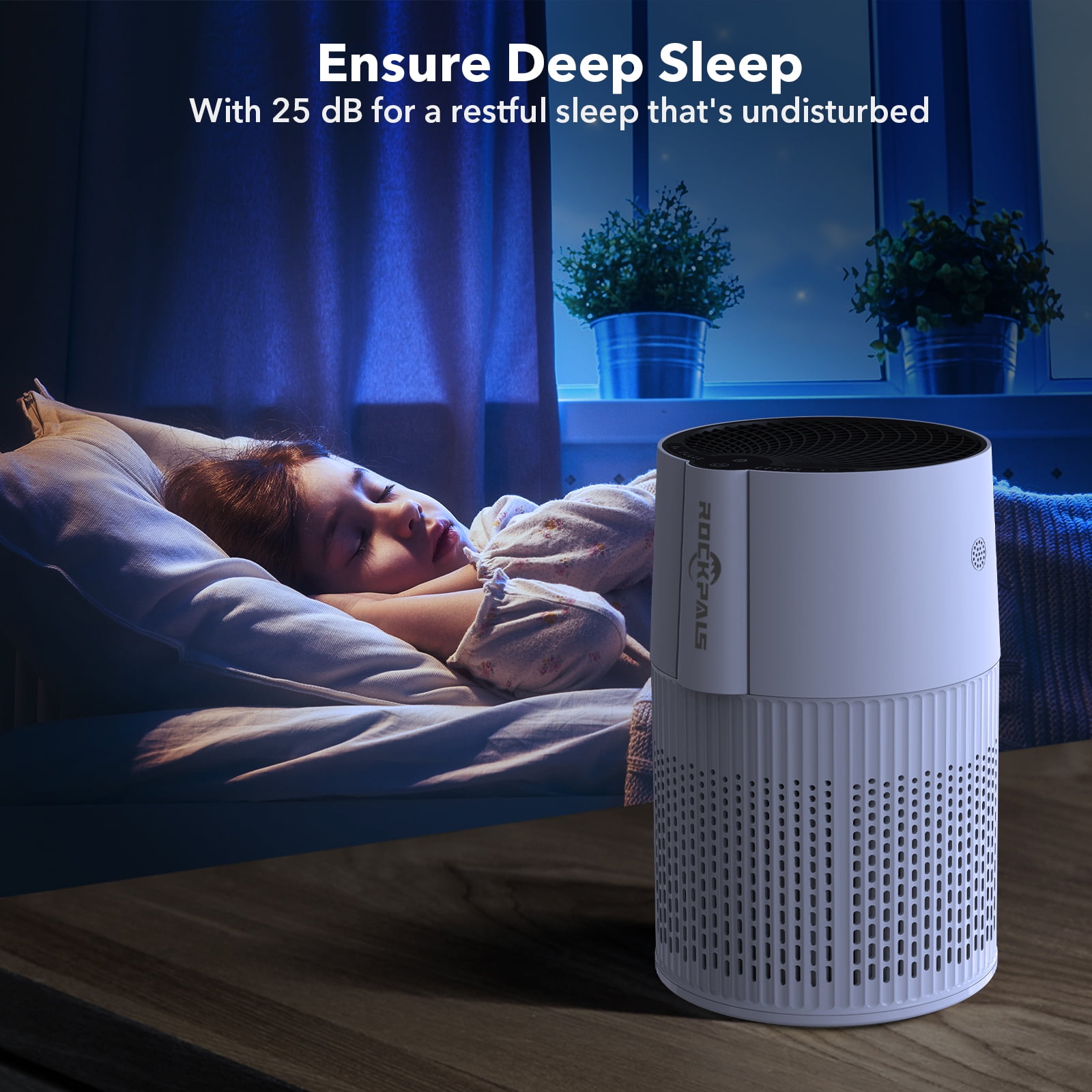 Rockpals Air Purifier for Small Room and Home with True HEPA