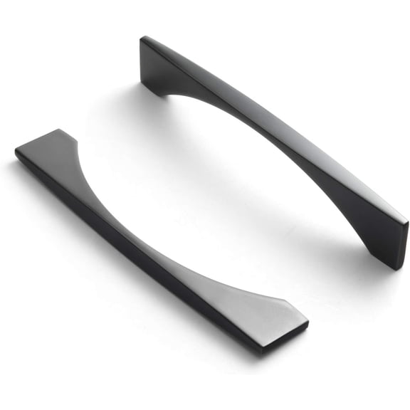 Goo-Ki 12 Pack 5''(128mm) Hole Centers Matte Black Zinc Alloy Cabinet Pulls, Modern Minimalist Style Cabinet Handle for Drawer,Dresser,Cupboard Wardrobe Cabinet