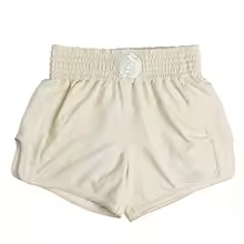 beige, variant on Sports Shorts Various Colours mma shorts Adult, Men, Women's Muay Thai pants kick Pure cotton Boxing trunks Solid