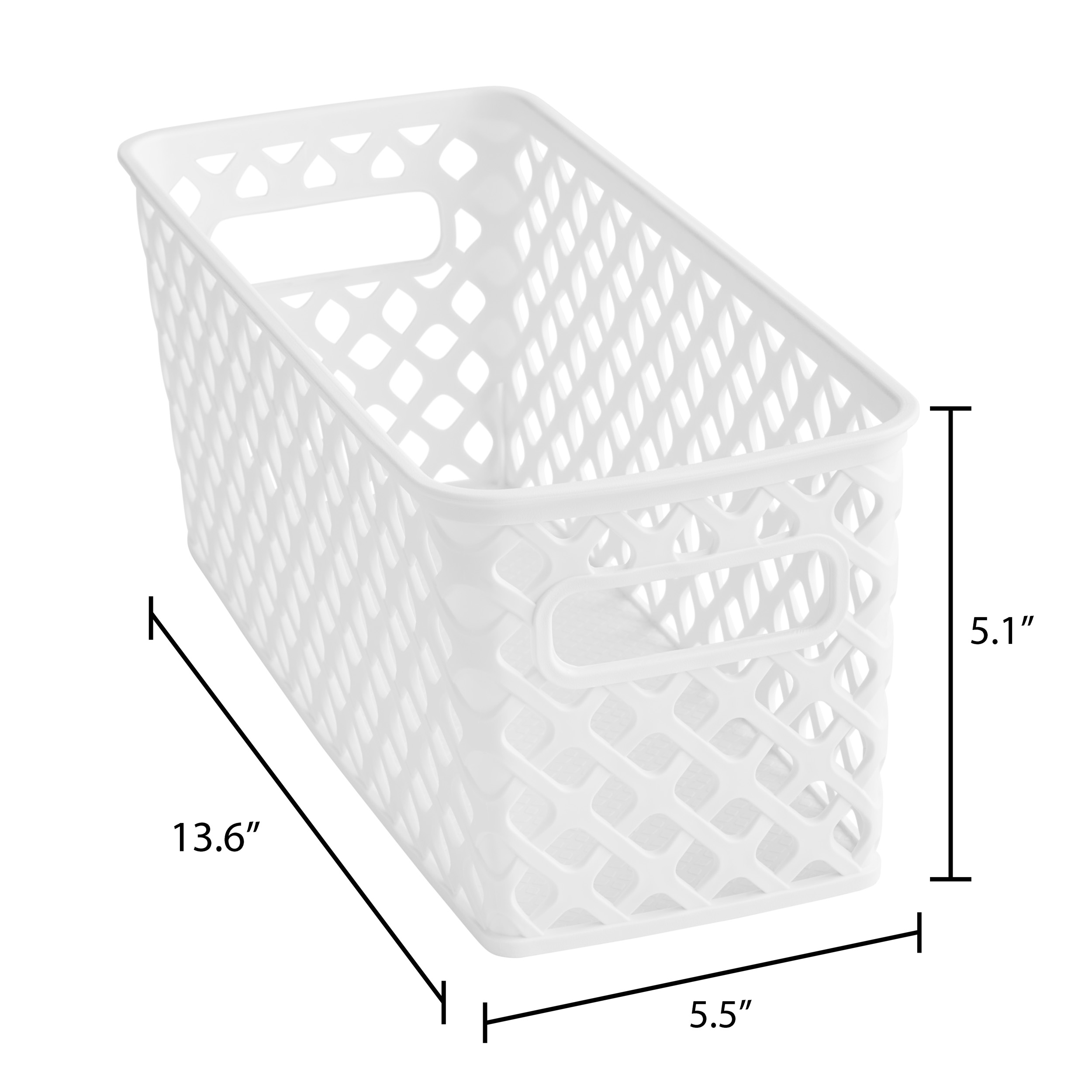 Mainstays Narrow White Decorative Storage Basket - image 5 of 5