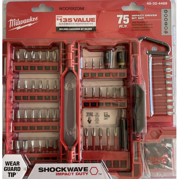 Milwaukee SHOCKWAVE 75 piece Impact Duty Steel Driver Bit Set ...