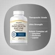 Ultra Strength Pancreatin Enzyme Supplement 1500 mg | 250 Coated Caplets | by Piping Rock