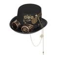 thumbnail image 1 of Sombrero Steampunk con engranaje Sunnimix negro 58cm-59cm, 1 of 7