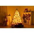 thumbnail image 4 of Zimtown 4 FT Pre-lit Artificial Christmas Tree, Hinged Xmas Pine Tree with 346 Branch Tips, 140 Lights and Remote Control for Holiday Party Office Home, White, 4 of 8