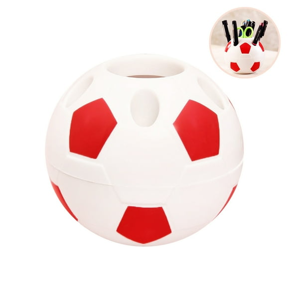 Contenedor para bolígrafos, organizador de oficina multifunción con forma de balón de fútbol, diseño aerodinámico