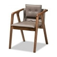 thumbnail image 3 of Baxton Studio Marcena Mid-Century Modern Grey Imitation Leather Upholstered and Walnut Brown Finished Wood 7-Piece, 3 of 7