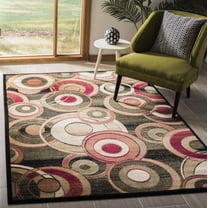 SAFAVIEH Lyndhurst Josh Geometric Circles Area Rug, Black/Multi, 9' x 12'