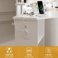 thumbnail image 2 of ChaoLink White Corner Vanity Desk with Mirror & Lights, 5 Drawers, Adjustable Brightness, Vanity Table with Stool, 2 of 7