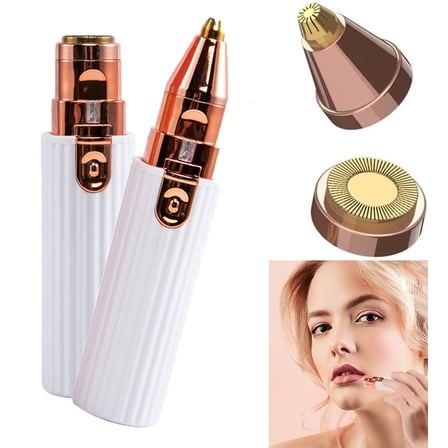 Evomosa Facial Hair Removal for Women, Electric Hair Remover Epilator for Lip Neck Body Chin with LED Light,White