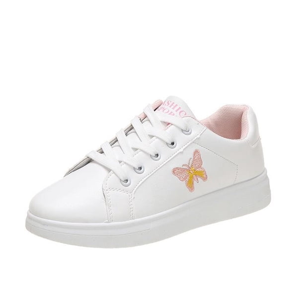 2022, zapatos vulcanizados informales de suela gruesa para estudiantes, zapatillas de deporte para mujer, zapatos blancos ligeros para caminar, zapatos planos de punta redonda con boca profunda 38 Gao Jinjia LED