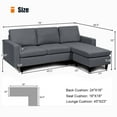 thumbnail image 2 of Gymax Convertible L-shaped Sectional Sofa Couch w/ Cushion Dark Gray, 2 of 8