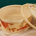 thumbnail image 6 of New Year Chinese New Year hollow cover round bamboo basket hand basket Chinese New Year bacon sausage eggs bamboo packaging box bamboo basket gift box, 6 of 9