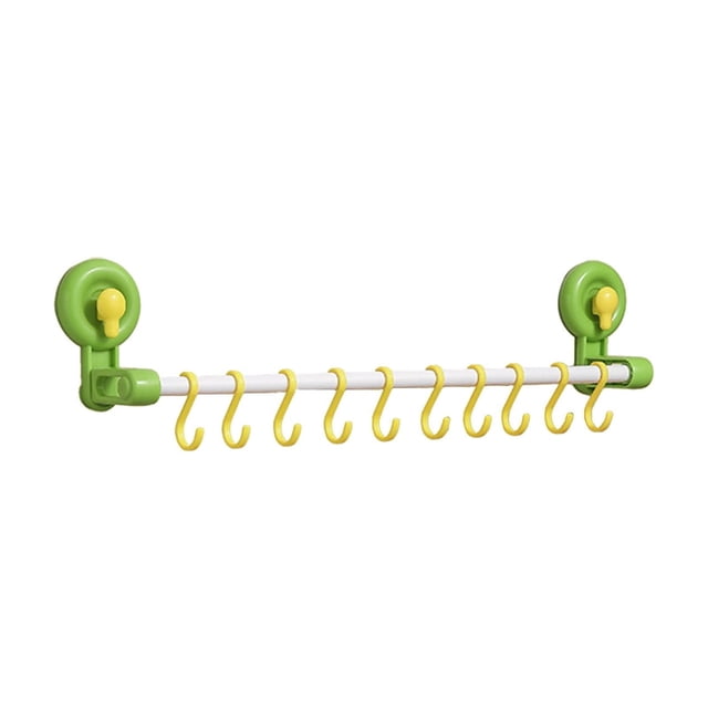 Suction Cup Hook Rack Punch Free Kitchen Pole With Hook Bathroom Storage Rack Bath Towel Storage Rack Behind The Door Clothes Hook