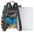 thumbnail image 3 of Sikiie Colorful Underwater Shark Women Genuine Leather Backpack Fashion Rucksack Daypack Leather Casual Travel Backpacks for Women, 3 of 4