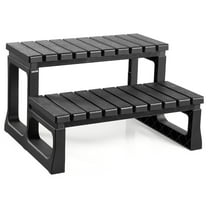 VEVOR Hot Tub Steps, 2-Step Spa Outdoor Stairs, Heavy Duty 23.6 inch Wide PP Above-Ground/Inflatable Pool Ladder with 320 lbs Weight Capacity, Multi-Use for Porch, Patio, Deck, Campers, Black