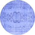 thumbnail image 1 of Ahgly Company Machine Washable Indoor Round Persian Blue Bohemian Area Rugs, 5' Round, 1 of 4