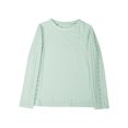thumbnail image 6 of Ohufall Kids Long Sleeve T-Shirts for Teen Girls 4-14 Years, Fashion Loose Breathable Hollow Out Pullover Shirt Toddler Girls Boys Solid Causal Eyelet Crew Neck Blouses, 6 of 7