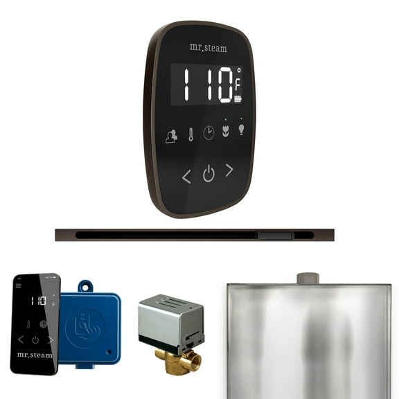 Mr Steam ButlerFlex Steam Shower Pkg w/TempoFlex Control and Linear Steamhead in Black OilRubBronze
