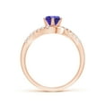 thumbnail image 2 of ANGARA Natural Prong-Set Tanzanite Bypass Ring with Diamond Accents in 14K Rose Gold for Women (Size-6mm) | December Birthstone, Birthday, Anniversary, Jewelry Gift for Women | Natural Tanzanite Ring, 2 of 9