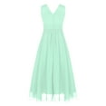 thumbnail image 2 of vastwit Kids Girls Shiny Pageant Gown A-Line Ruched Chiffon Wedding Party Formal Flower Girl Dress Mint Green 8, 2 of 5