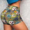 thumbnail image 4 of Wukai Hawaiian Style Print Pack Biker Shorts for Women Yoga Workout Gym Running Scrunch Active Shorts-, 4 of 8