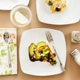 thumbnail image 6 of MALACASA, Series Julia, 6-Piece Porcelain Dessert Plates, Ivory White Dinner Set, Square 8", 6 of 8