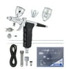 Master G77 Pistol Trigger Gravity Feed Airbrush, 2 Nozzle Sets, Spray Gun Fan Head, Round Pattern Head, 3 Cup Sizes Hose