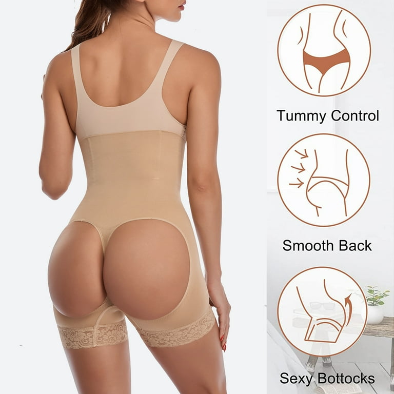 FITVALEN Women Tummy Control Shaping Panties Hourglass Figure Butt Lifter  Shapewear Hi-Waist Body Shaper Thigh Slimmer Underwear Lace Panties