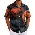 thumbnail image 2 of Men's Halloween Shirts Castle Ghost Print Collared Spooky T Shirt Witch Hat Graphic Short Sleeve Funny Cute Tees 4XL, 2 of 6