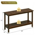 thumbnail image 2 of HomGarden 2-Shelf Wooden Patio Console Table 48-in Accent Table for Indoor Outdoor Garden – Max.440lbs, Espresso, 2 of 11