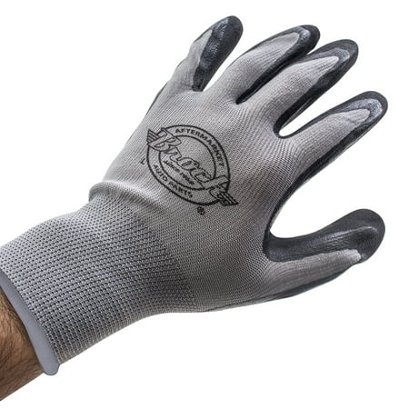 

12 Pairs 1 Dozen Large Nitrile Coated Gloves Palm Dipped Woven Nylon Safety Equipment Work Protection for Industrial Construction Warehouse Gardening