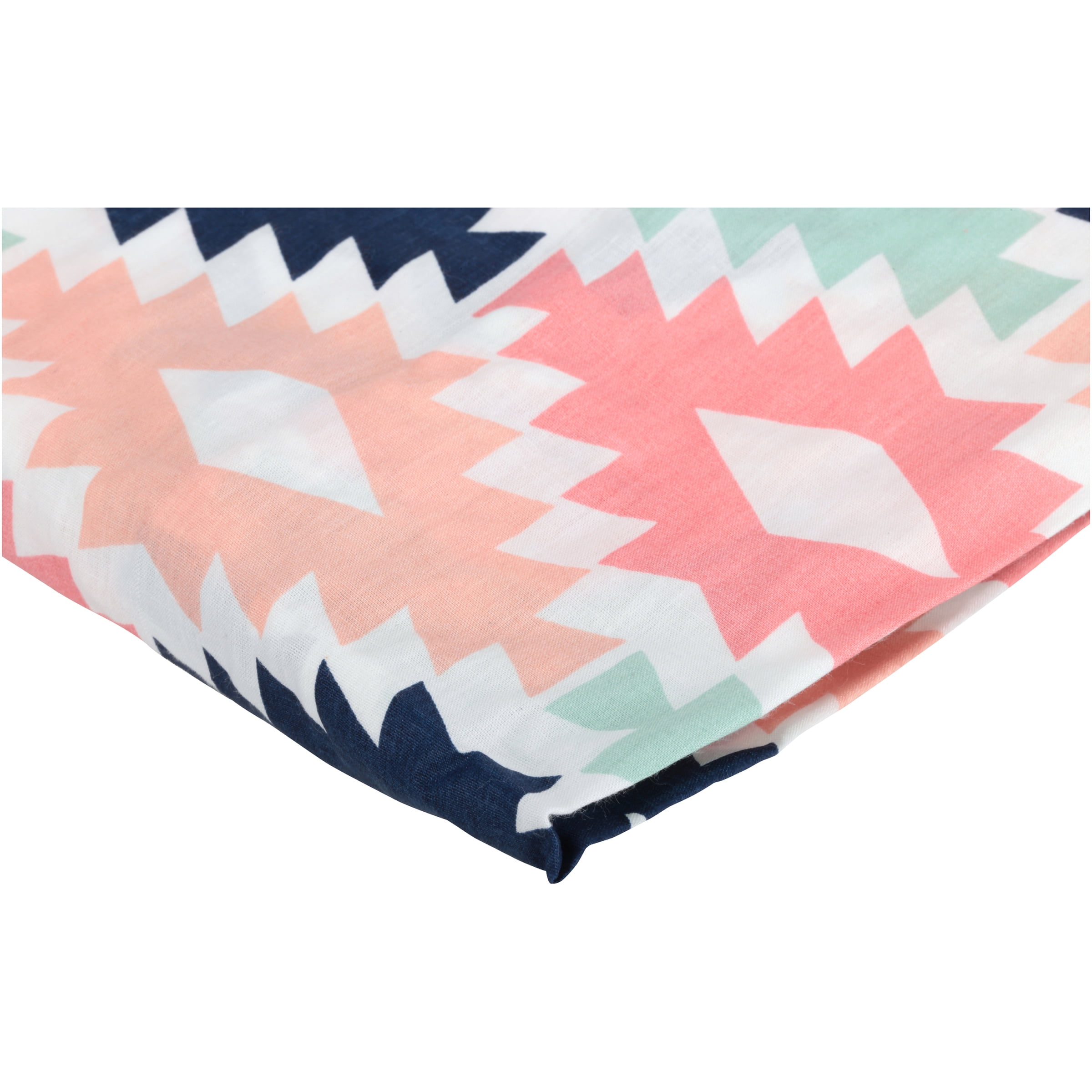Bacati Coral, Mint & Navy Emma Aztec Kilim Crib Fitted Sheets 2 ct Package