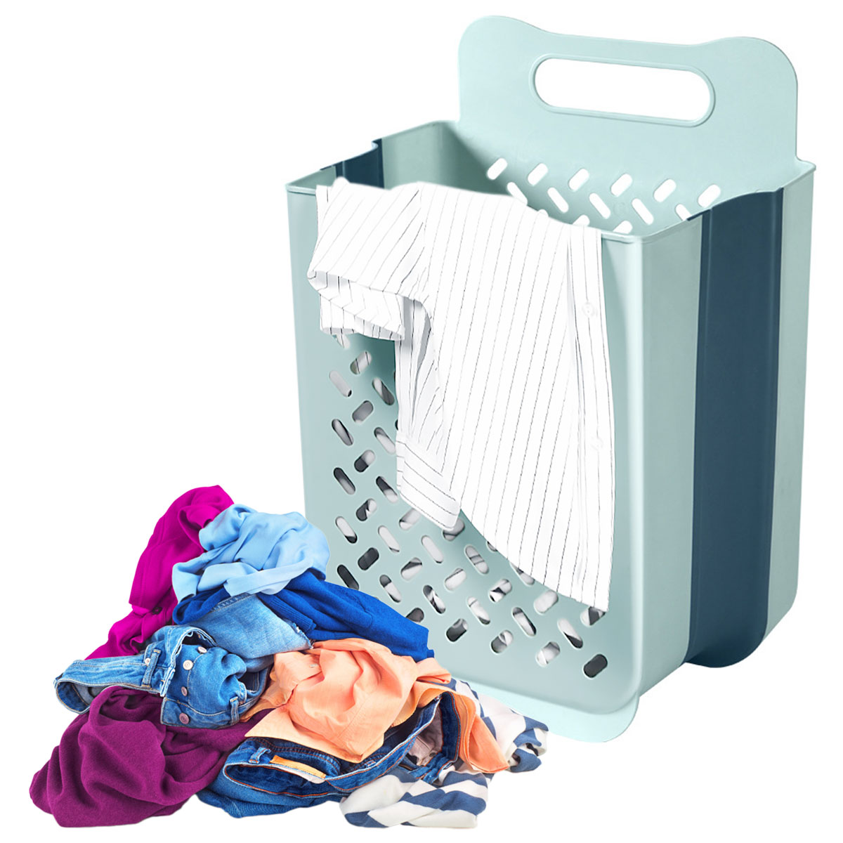 WallMounted Laundry Basket Foldable Plastic Laundry Basket Collapsible