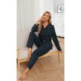 thumbnail image 5 of HEARTNICE Womens Flannel Pajama Set, Long Warm Pajamas Lightweight Pjs Set with Pockets,(Navy-Green Plaid,M), 5 of 6
