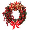 thumbnail image 1 of Coronas navideñas coronas rojas artificiales para mesas de fiesta y decoración de casas sin luz, 1 of 5