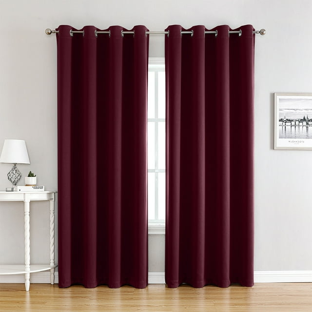 Wosthever 2 unidades/juego de parasoles de sombreado y aislamiento que proporcionan privacidad y comodidad, cortinas de aislamiento térmico Sombras de ventana vino tinto132*160
