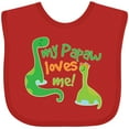 thumbnail image 3 of Inktastic My Papaw Loves Me dinosaur Boys Baby Bib, 3 of 4