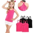 thumbnail image 5 of 4 Pack Girls Camisole Undershirts, 4 Pack Soft Cotton Tank Tops, Girls’ Solid Color Racerback Sleeveless Tanks, 5 of 6