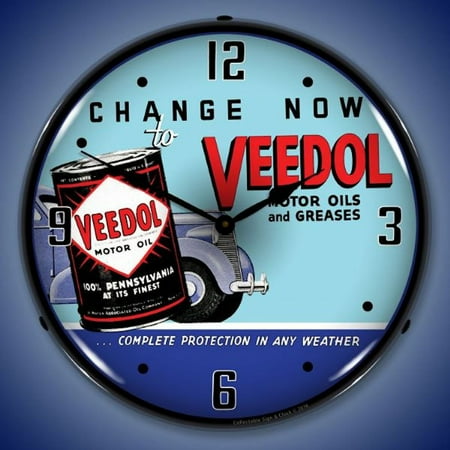 Veedol Oil and Grease Wall Clock Lighted
