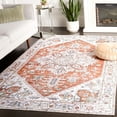 thumbnail image 3 of SAFAVIEH Arizona Tyler Oriental Machine Washable Area Rug, Ivory/Rust, 6' x 6' Square, 3 of 13