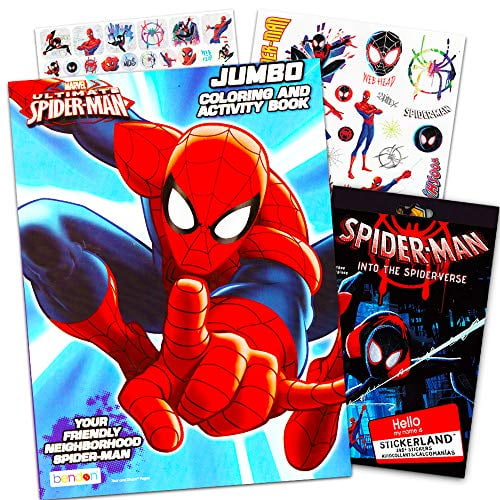 Livre de coloriage Marvel Spiderman avec plus de 300 autocollants Spiderman  bonus 