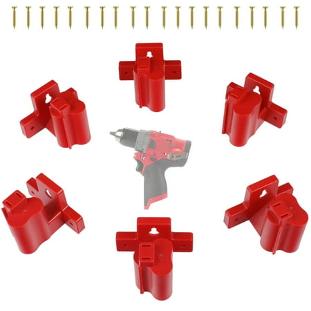 

M12 Tool Holder Tool Holder Wall Mount Compatible with Milwaukee M12 12V Tools 6PCS Drill Tool Hanger Plastic Drill Tool Mount for Power Tool Storage