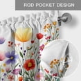 thumbnail image 5 of Spring Watercolor Valances for Windows Flower Wildflower Leaves Plant Rustic Rod Pocket Curtain Valance Window Treatment Short Curtains for Kitchen Living Room, 60"x14", 5 of 9