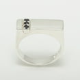 thumbnail image 4 of LBG British Made 18k White Gold Natural Sapphire Mens Band Ring - 25 size options - Size 11.75, 4 of 6