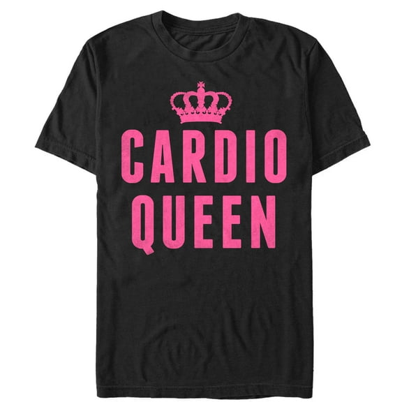 Women's CHIN UP Cardio Queen  Boyfriend Graphic Tee Black Large