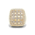 thumbnail image 2 of 5 Carat Round Cut Lab Created Moissanite Diamond Men's Dome Cluster Anniversary Wedding Band Ring In 14K Yellow Gold Over Sterling Silver Jewelry Gift For Men (VVS1 Clarity, 5.00 Cttw)-12.5, 2 of 6